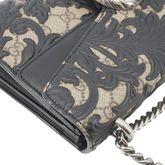 Gucci  Arabesque Small Dionysus GG Supreme Canvas Shoulder Bag Black - Picture 8 of 16